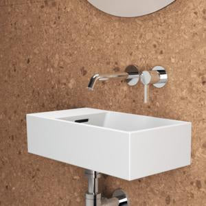 Ideal Standard Handwaschbecken Extra 450x250x150mm Weiß, ohne Hahnloch, mit Überlauf, Ablage links
