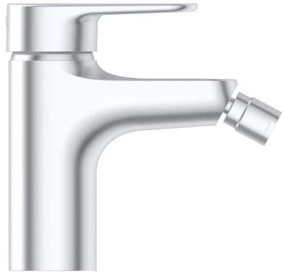 Ideal Standard Alu+ Bidetarmatur 115 mm Ausladung mit Ablaufgarnitur und BlueStart