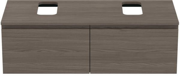 Ideal Standard Finesse Waschtischunterschrank 1202 mm mit 2 Softclose-Auszügen, Greige matt