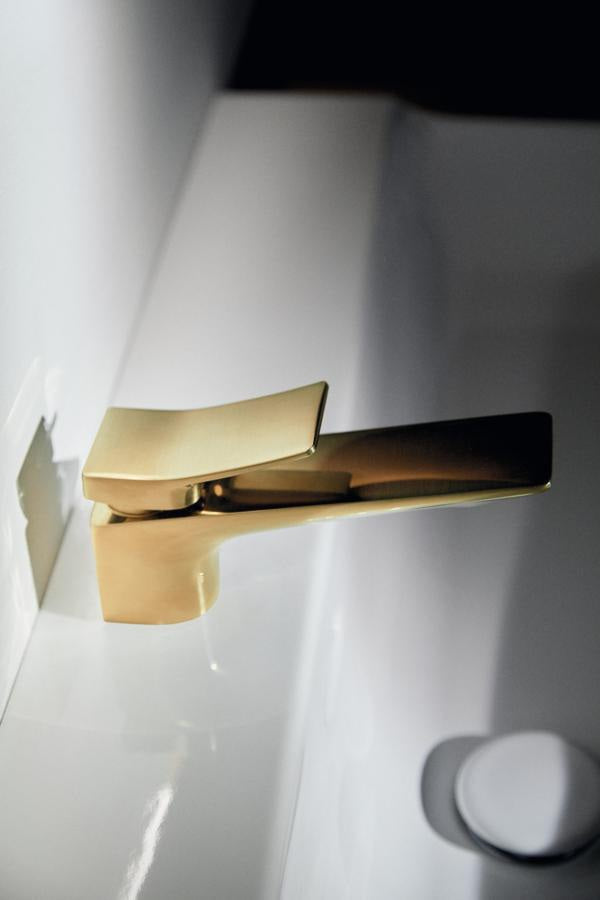 Ideal Standard Conca Waschtischarmatur Brushed Gold, 132 mm Auslauf, ohne Ablaufgarnitur