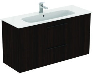 Ideal Standard i.life A Waschtischset 1240 mm mit Unterschrank und schwarzem Griff, Weiß Matt