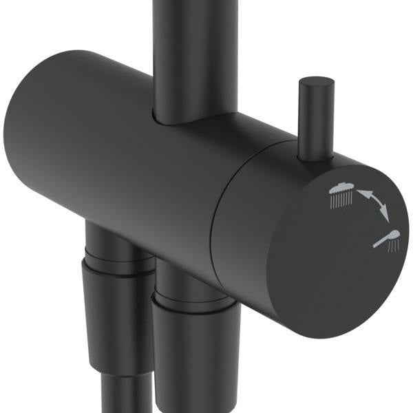 IDEAL STANDARD Duschsystem Idealrain für AP-Armatur in Silk Black – mit Kopf- und Handbrause