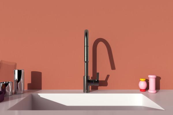 IDEAL STANDARD Gusto Küchenarmatur 241 mm Auslauf mit 2-Funktions-Brause Silver Storm