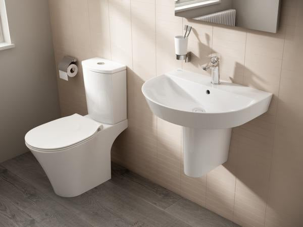 Ideal Standard Waschtisch Connect Air Arc 600x460x160 mm Weiß mit 1 Hahnloch und Überlauf