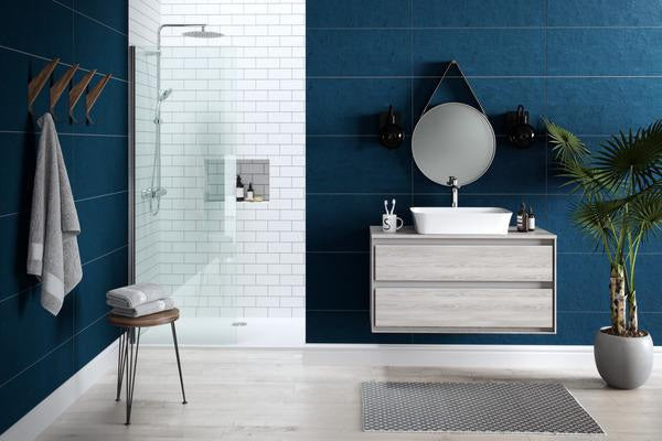 Ideal Standard Holzkonsole Connect Air für US 600 mm, 604x442x18 mm, Eiche grau Dekor & Weiß matt