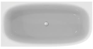Ideal Standard D-Form-Badewanne Dea 1500x750x610 mm Weiß für Wandanbindung links mit Ablauf