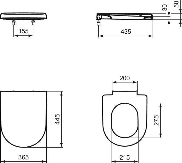IDEAL STANDARD WC-Sitz Washpoint Softclosing Weiß Duroplast mit Absenkautomatik