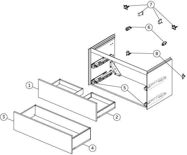 Ideal Standard Conca Waschtischunterschrank 1000 mm, 2 Auszüge, Push-Open, Weiß