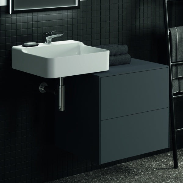 Ideal Standard Conca Waschtischunterschrank 602 mm, 2 Auszüge, Walnuss Dunkel, Push-Open