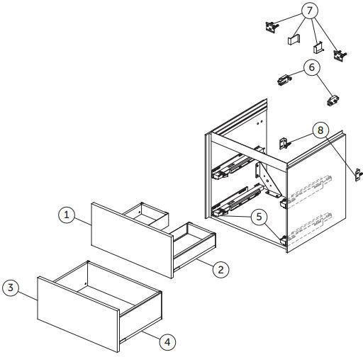 Ideal Standard Conca Waschtischunterbau 600 mm Weiß mit 2 Auszügen und Push-Open