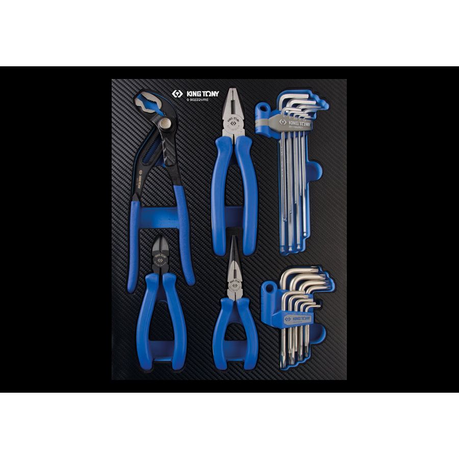 KING TONY Profi-Werkzeuge - Inbusset, mit Zange, EVAWAVE - 22 tlg. 990222MRE