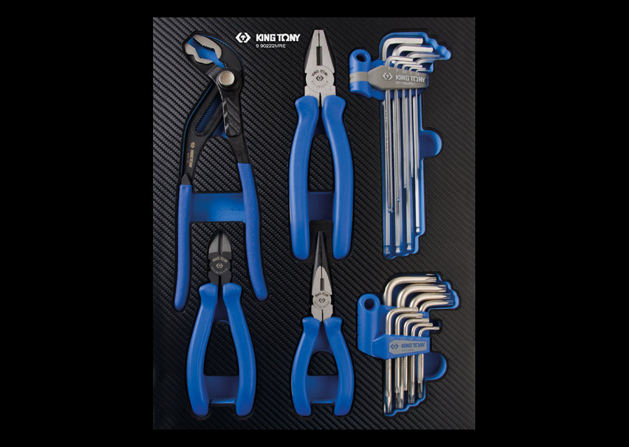 KING TONY Profi-Werkzeuge - Inbusset, mit Zange, EVAWAVE - 22 tlg. 990222MRE
