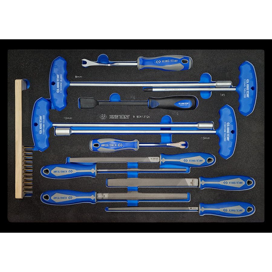 KING TONY Profi-Werkzeuge - Winkelschraubendreher - EVAWAVE - 13 tlg. 990413TQV