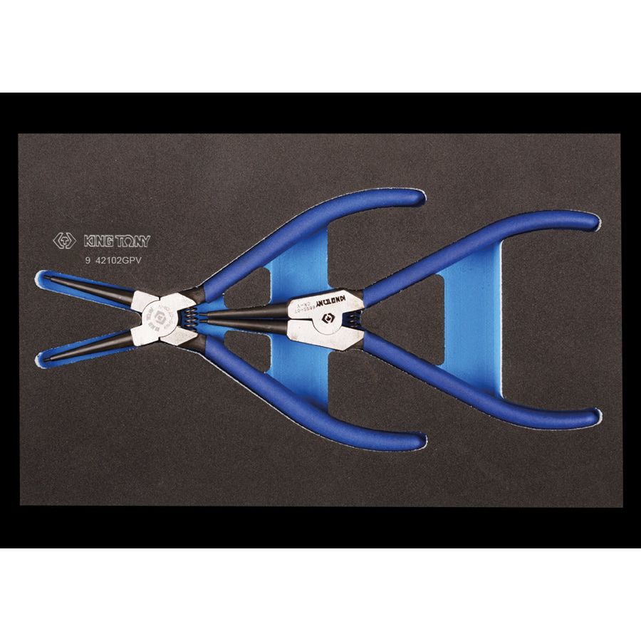 KING TONY Profi-Werkzeuge - Sprengringzangen-Set in EVAWAVE-Schaumstoff-Einlage - 2 tlg. 942102GPV