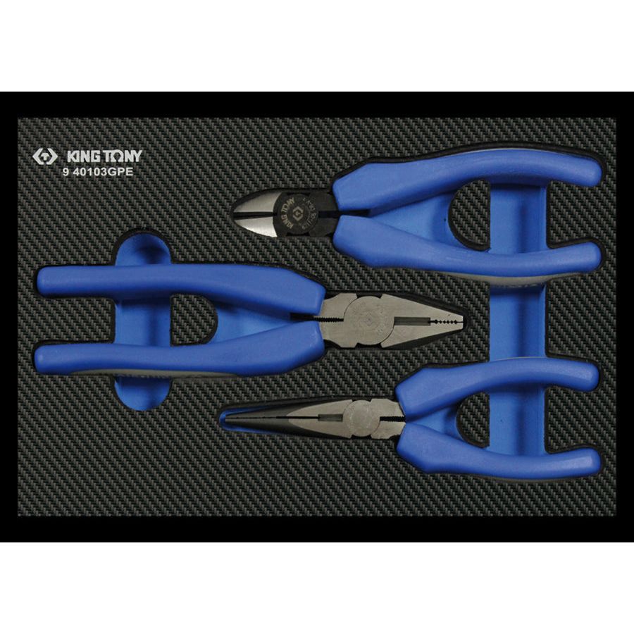 KING TONY Profi-Werkzeuge - Zangen-Set, EVAWAVE - 3 tlg. 940103GPE