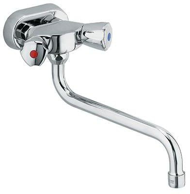 KLUDI STANDARD Spültisch-Wandarmatur DN 15 Zweigriff Terraluxgriff Chrom
