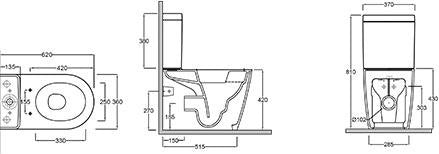KLUDI RESA R Stand-WC 60 cm Spiralflush spülrandlos weiß glänzend
