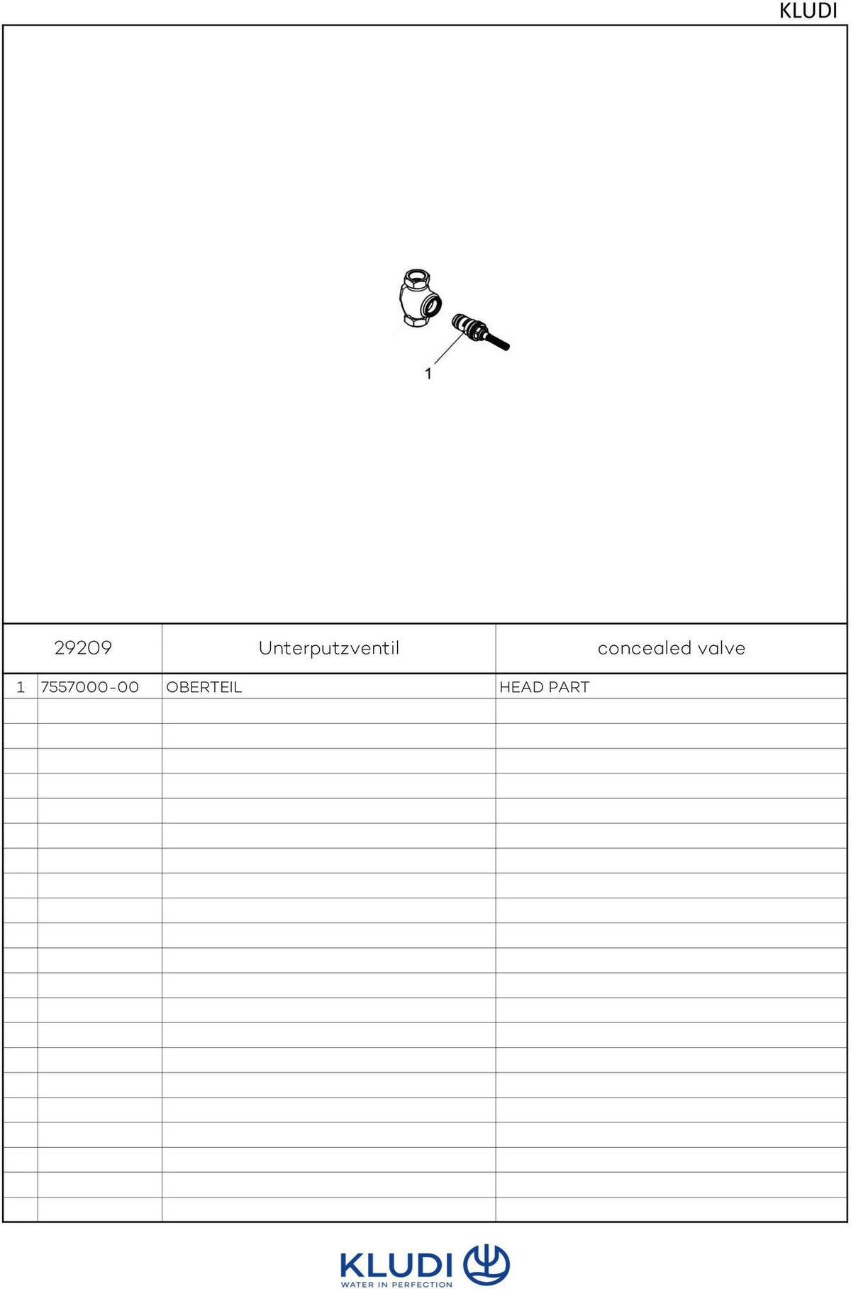 KLUDI STANDARD Unterputzventil 1/2 Zoll Bausatz 1 – DN15 aus Messing, Geräuschklasse I