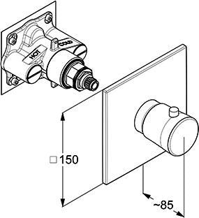 KLUDI AMBA Unterputz-Thermostatarmatur Set mit Funktionseinheit – Chrom, DN 20, SLIM.BOXX 88022