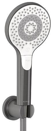 KLUDI DIVE X Wannen-Brause-Set 3S chrom – Handbrause mit 3 Strahlarten, Schlauch 1250 mm und Wandhalter