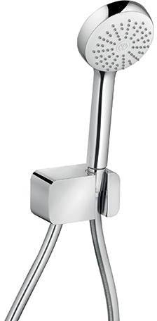 KLUDI LOGO 1S Wannen-Brause-Set mit Schlauch chrom – Antikalksystem, 1250 mm