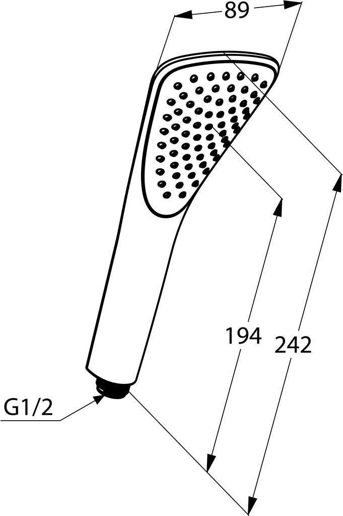 KLUDI FIZZ Handbrause 1S mattschwarz – 1 Strahlart mit Kalkschnellreinigung