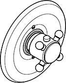 KLUDI 1926 UP-Thermostatarmatur Feinbau-Set chrom – thermostatische Temperaturregelung