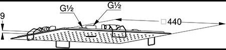 KLUDI ASANA Kopfbrause 440 x 440 mm mit 2 Strahlarten – Chrom, Regen- und Laminarstrahl