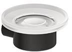 KLUDI VELA R Seifenschale aus transparentem Glas mit Chrom-Wandhalterung