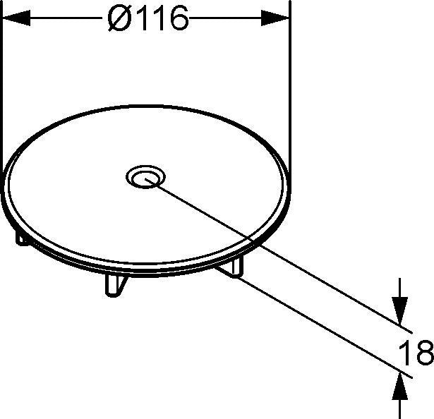KLUDI TASSO 90 Ablaufgarnitur Feinbau-Set für 21091 Matt Dove – Kunststoff, 116 mm