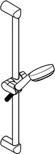 KLUDI LOGO 1S Brause-Set mit Wandstange 600 mm chrom – Handbrause, Schlauch & Halterung