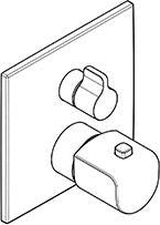 KLUDI AMEO Unterputz-Brause-Thermostat Feinbau-Set mit Absperrventil chrom
