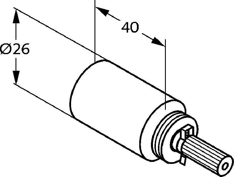 KLUDI UP-Ventilverlängerung G 1/2 bis G 1 1/4, 40 mm, verchromt