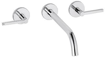 KLUDI NOVA FONTE 3-Loch-Waschtischarmatur PURISTIC UP-Wandmontage 240 mm Chrom