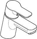KLUDI PURE&EASY Waschtisch-Einhandhebelmischer 60 mit Metall-Ablaufgarnitur und Temperaturbegrenzung, Chrom