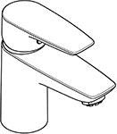 KLUDI PURE&SOLID Waschtisch-Einhandmischer 75 DN 15 Niederdruck mit Metallablaufgarnitur chrom