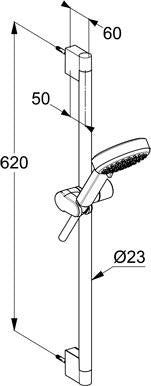 KLUDI DIVE S Brause-Set 3S 600 mm chrom – 3 Strahlarten, Kalkschnellreinigung