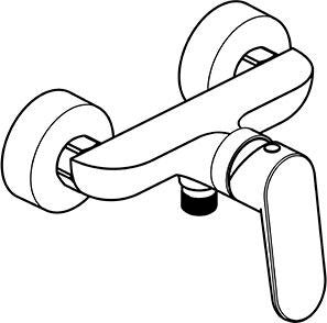 KLUDI-X1 Brause-Einhandmischer eigensicher chrom – Wandmontage, DN 15, Rückflusssicherung