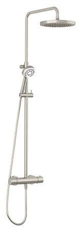 KLUDI LOGO NEO Thermostat Duschsystem mattschwarz mit 250 mm Kopfbrause und Handbrause