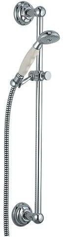 KLUDI 1926 Duschgarnitur Wandstange 600 mm chrom – Handbrause, Schlauch, verdeckte Befestigung