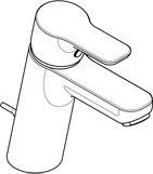 KLUDI PURE & EASY Waschtisch-Einhandhebelmischer mit SmartStart & Metallablaufgarnitur, Chrom