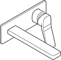 KLUDI SOUNA 2-Loch Wand-Einhebelmischer Ausladung 210 mm chrom – Unterputz-Waschtischarmatur