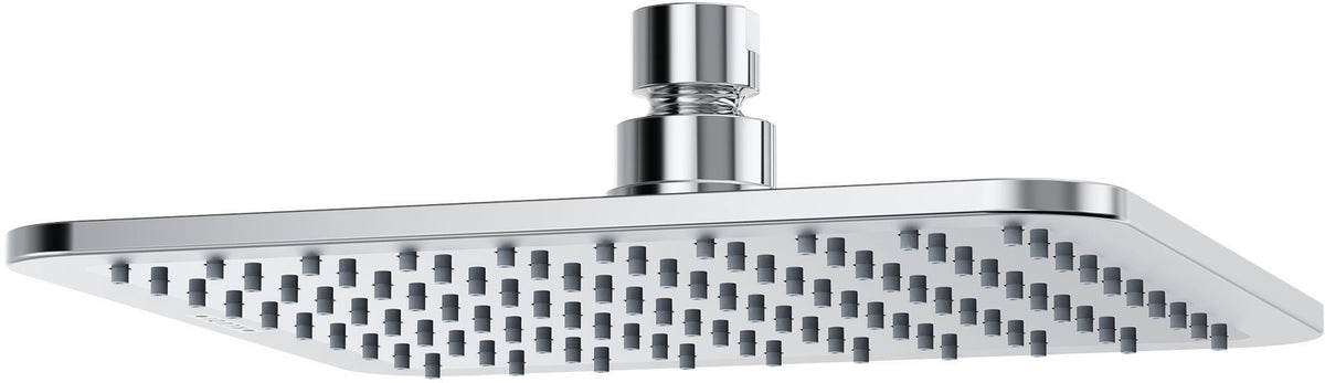 KLUDI A-QA Tellerkopfbrause Soft Edge 200 mm chrom – quadratische Kopfbrause mit Kugelgelenk & Kalkschnellreinigung