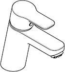 KLUDI PURE&EASY Waschtisch-Einhandmischer 70 Niederdruck mit Metall-Ablaufgarnitur chrom