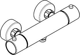 KLUDI OBJEKTA Thermostat-Brausearmatur Brushed Gold – ohne Brausegarnitur, DN 15