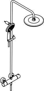 KLUDI FRESHLINE Thermostat Dual Shower System DN 15 – chrom, mit Kopf- und Handbrause