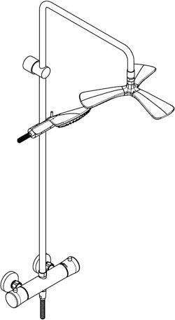 KLUDI FIZZ Thermostat Dual Shower System mit 3Kammer Kopfbrause chrom – Wandmontage, Verbrühschutz