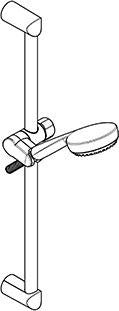 KLUDI LOGO 3S Brause-Set mit Wandstange 600 mm und 3 Strahlarten in Chrom