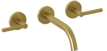 KLUDI NOVA FONTE 3-Loch-Waschtischarmatur Wandmontage 180 mm Brushed Gold