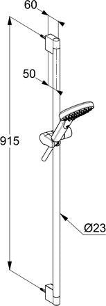 KLUDI DIVE Brause-Set Dive X 1S 900 mm chrom – Handbrause, Schlauch, Wandstange